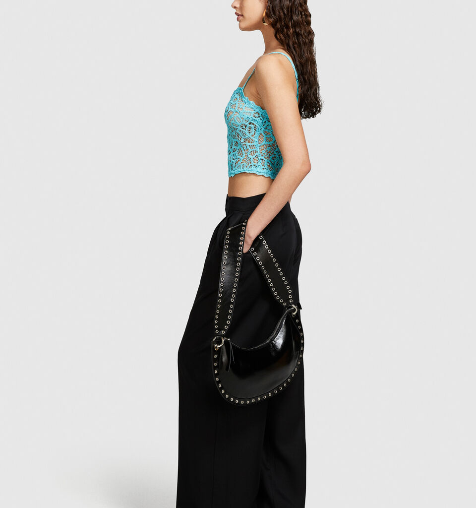 Cropped crochet top - women's tops - Turquoise | Sisley image number 2